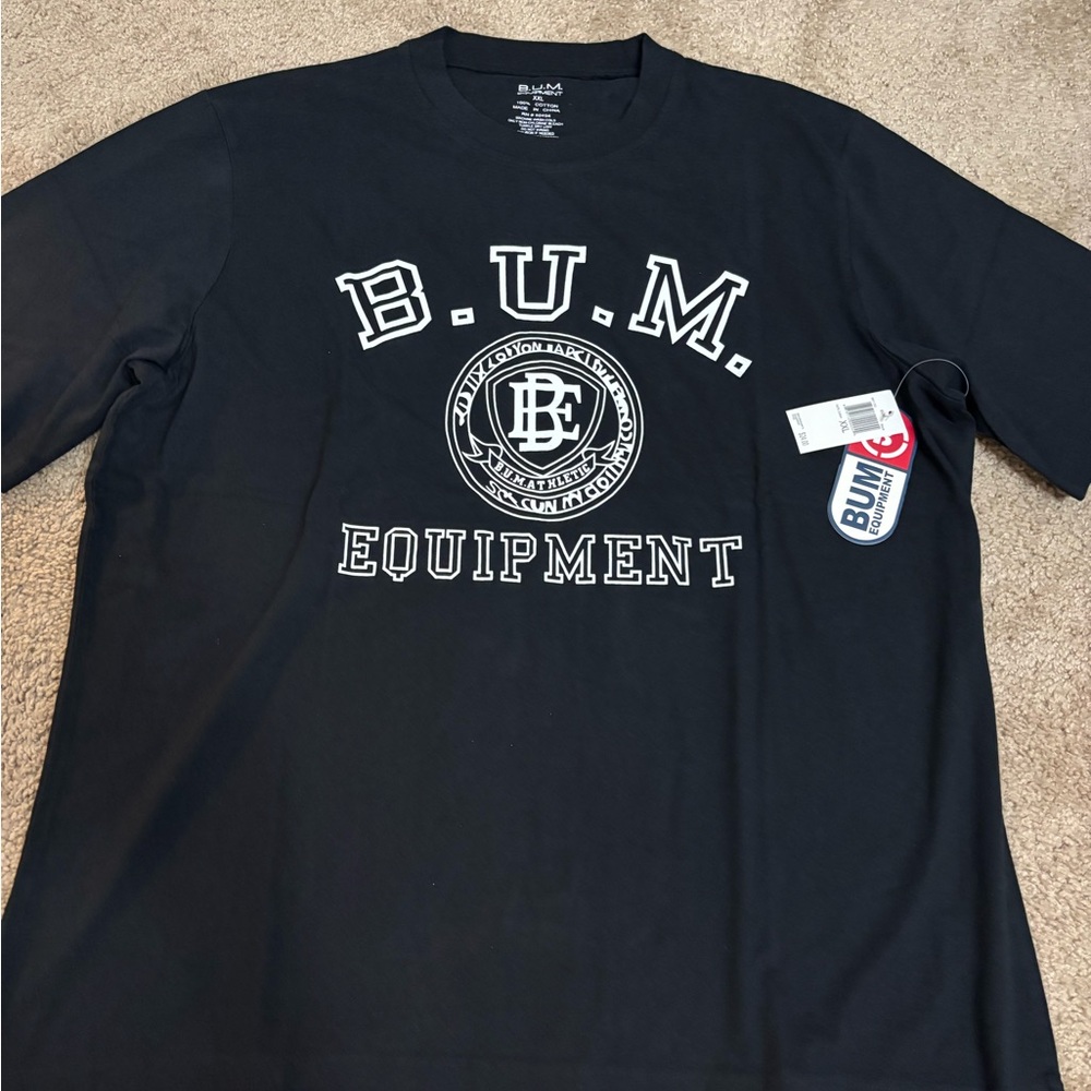 BUM Equipment Black Short Sleeve Tee Collegiate Style - 2XL